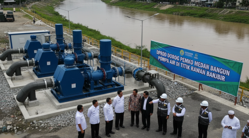 DPRD Medan dan Pemko meninjau lokasi banjir untuk pembangunan pompa air